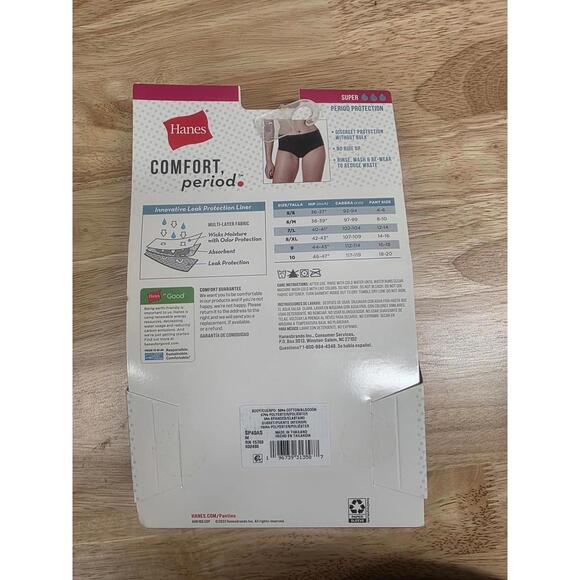 Hanes Women's Comfort Super Leaks Post-Partum, Period  Nighttime Protection, 6 M - Picture 2 of 3